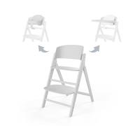 CYBEX Gold Click&FOLD 3-in-1 High Chair Set, Grows with Your Child, 6 Months - 99 Years, from Birth with Separate Gold Bouncer Nest, Includes Baby Set and Snack Tray, Beechwood/Plastic, All White