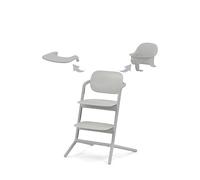 CYBEX Gold LEMO High Chair 3-in-1 Set, Grows with your child, 6 Months - 99 years, Usable from birth thanks to the separate CYBEX Bouncer, incl. Baby Set and Snack Tray, Aluminium/Plastic, Suede Grey