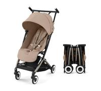 Cybex Libelle 2 Travel pockit Baby Stroller - Lightweight Carry-On Travel Stroller for Airplane with One-Hand Recline, Compatible with CYBEX Car Seats, Almond Beige