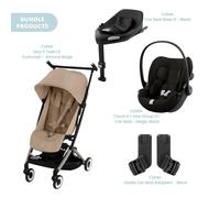 Cybex Libelle Pushchair V2 Pushchair with Cloud G Car Seat & Base Travel System Bundle - Almond Beige
