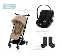 Cybex Libelle Pushchair V2 Pushchair with Cloud G Car Seat Travel System Bundle - Almond Beige