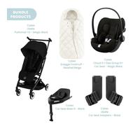 Cybex Libelle V2 Pushchair with Cloud G Car Seat & Base & Snøgga Footmuff Travel System Bundle - Magic Black