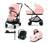 Cybex Melio Carbon 3-in-1 Travel System with Aton B2 Car Seat & Base - Candy Pink