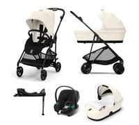 Cybex Melio Carbon 3-in-1 Travel System with Aton B2 Car Seat & Base - Canvas White