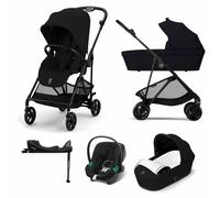Cybex Melio Carbon 3-in-1 Travel System with Aton B2 Car Seat & Base - Magic Black