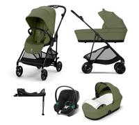 Cybex Melio Carbon 3-in-1 Travel System with Aton B2 Car Seat & Base - Moss Green