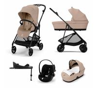 Cybex Melio Carbon 3-in-1 Travel System with Cloud G3 Car Seat & Base G3 - Almond Beige