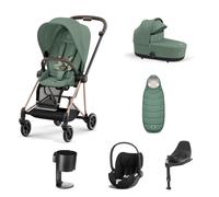Cybex Mios Stroller with Cloud T i-Size Car Seat and Base Bundles - Rose Gold/Leaf Green