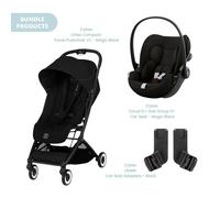 Cybex Orfeo V2 Compact Pushchair with Cloud G Car Seat Travel System Bundle - Magic Black
