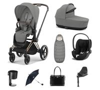Cybex Priam Stroller with Cloud T i-Size Car Seat and Base Bundles - Rose Gold/Mirage Grey