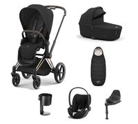 Cybex Priam Stroller with Cloud T i-Size Car Seat and Base Bundles - Chrome Black/Sepia Black