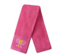 CybGene Embroidered Tennis Towel, Funny Tennis Gift for Men, Women & Tennis Lovers, Soft & Absorbent, Hot Pink, Initial S
