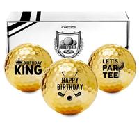 CybGene Funny Birthday Golf Gifts for Him, Men, Happy Birthday Gifts for Male, Golf Balls Set, Idea on Birthday, Christmas, Appreciation, Office - Gold