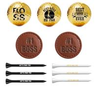 CybGene Funny Boss Gifts Golf Balls & Marker & Tee for Men or Him, Perfect for Boss & Golf Lovers for Birthday & Boss Day & Christmas