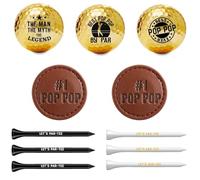 CybGene Funny Pop Pop Gifts Golf Balls & Marker & Tee for Grandpa, Perfect for Grandpa & Golf Lovers for Birthday & Father's Day & Christmas