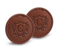 CybGene Golf Ball Markers (Tan, Set of 2) - Golf Gifts for Men - Golf Accessories Leather Golf Markers - C