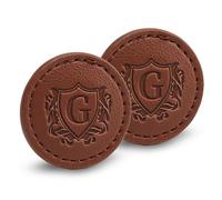 CybGene Golf Ball Markers (Tan, Set of 2) - Golf Gifts for Men - Golf Accessories Leather Golf Markers - G
