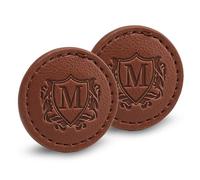 CybGene Golf Ball Markers (Tan, Set of 2) - Golf Gifts for Men - Golf Accessories Leather Golf Markers - M