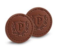 CybGene Golf Ball Markers (Tan, Set of 2) - Golf Gifts for Men - Golf Accessories Leather Golf Markers - P