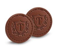 CybGene Golf Ball Markers (Tan, Set of 2) - Golf Gifts for Men - Golf Accessories Leather Golf Markers - T