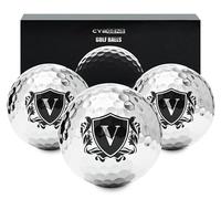 CybGene Personalised Golf Balls for Men, Unique Golf Gifts, Cool Accessories for Golfers, Golf Lovers, for Birthday and Christmas, Silver, V