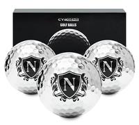 CybGene Personalised Golf Balls for Men, Unique Golf Gifts, Cool Accessories for Golfers, Golf Lovers, for Birthday and Christmas, Silver, N
