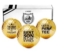CybGene Son in Law Gifts Golf, Gifts from Mom/Dad, Golf Balls Set, Perfect Idea for Son in Law on Birthday, Christmas - Gold