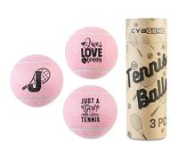 CybGene Tennis Gifts, Personalized Tennis Ball, Set of 3 Unique Tennis Balls with Gift Package, Perfect for Tennis Teammate, Partners - PNK J