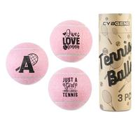 CybGene Tennis Gifts, Personalized Tennis Ball, Set of 3 Unique Tennis Balls with Gift Package, Perfect for Tennis Teammate, Partners - PNK A