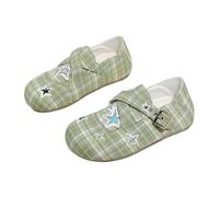 CYBHSM Women's Plaid Star Print Mary Jane Shoes with Buckle Strap, Chunky Platform Casual Sneakers for Walking, Round Toe Low Heel 3.5cm Size 35-40