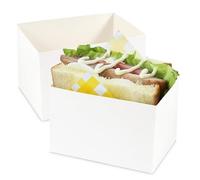 Cyblinia Kraft Sandwich Packaging Boxes 100 Pcs Sandwich Paper Boxes,Take Out Food Containers,Toast Holding Bread Tray,Mini Burger Boxes for Restaurant, Picnic and Party