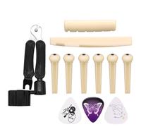 CybNemo Acoustic Guitar Bridge Pins String Pegs Guitar Saddle Nut With 4-In-1 Pin Puller Remover Guitar String Winder And Cutter Guitar Picks Parts Accessories Replacement Tools Kits