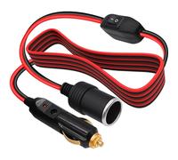 CybNemo Cigarette Lighter Extension Cord 12V/24V Male to Female Socket Power Adapter Cable with Switch 14AWG Car Charger Cable for Air Compressor Tire Pump -3M/10FT