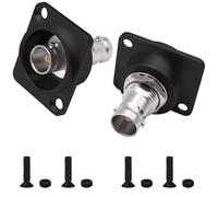 CybNemo D Type BNC Panel Mount Connector Female to Female Coaxial Adapter Bulkhead Extension BNC Coupler Panel Feed-Through Connector for Communication & Surveillance Systems (Black)