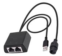 CybNemo Ethernet Splitter 1 to 2 RJ45 Network 1 Female to 2 Female Ethernet Adapter Converter 100Mbps High Speed 8P8C LAN Divider with USB Power Supply for Cat5/5e/6/7/8 Cable (1 Female to 2 Female)