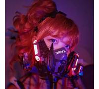 Cybopunk Armored Mask, Creative Design with Cyberpunk Mouth, 3 Color Luminous, Popular, Half Face Mask, Future Mecha Warrior Mask, Unisex, Bicycle, Motorcycle, Cosplay, Rock, Gothic Accessory