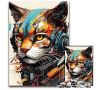 Cyborg Cat Machine Head Jigsaw Puzzle 1000 Pieces Challenging Puzzles for Holidays Birthdays And Family Game Nights 1000 PCS(75x50cm)