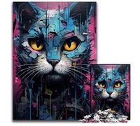Cyborg Cat Machine Jigsaw Puzzles for Adults 1000 Piece Puzzles for Adults Perfect for Halloween Christmas Birthday Gift 1000 PCS(38x26cm)