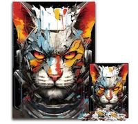 Cyborg Cat Machine Pc Adults Jigsaw Puzzle Wooden Jigsaw Puzzles Home Activity for Holidays Birthdays And Family Game Nights 1000 PCS(75x50cm)