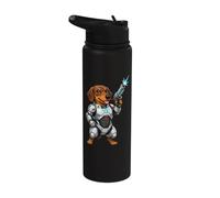 Cyborg Dachshund Robot Dog Sci Fi Space Doxie Stainless Steel Insulated Water Bottle