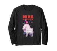 Cyborg Mind Glitch Zen Monk Futuristic Meditation Art Long Sleeve T-Shirt