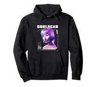Cyborg Soulscan Futuristic Woman Glitch Art Cyberpunk Pullover Hoodie