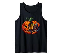 Cyborg Steampunk Pumpkin Cyberpunk Mecha Robotic Halloween Tank Top