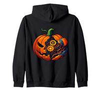 Cyborg Steampunk Pumpkin Cyberpunk Mecha Robotic Halloween Zip Hoodie