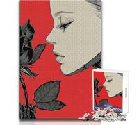 Cyborg Woman with Rose 1000 Piece Jigsaws for Teenagers Logical Thinking Development Game Great Gift for Meaningful Moments Size 38x52cm