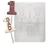 Cybrtrayd Life of the Party D064 Number 1 Dad Lolly Fathers Day Chocolate Candy Mold in Sealed Protective Poly Bag Imprinted with Copyrighted Cybrtrayd Molding Instructions