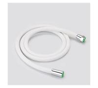 CYBSFKJ 1.5/2M Silicone Flexible Shower Hose Black Grey White Hose Rubber High Pressure Pipe for Tap Faucet Toilet Bathroom Accessories(White,1.5M)