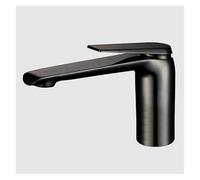 CYBSFKJ Chrome/Black/Gold/High/Medium/Short Wash Basin Taps Cold & Hot Basin All Copper Faucet Household Bathroom Decorating Accessories(Black-Short)