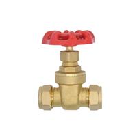 CYBSFKJ Fit 15mm 22mm 28mm 35mm 42mm OD Copper Tube Compression Union Brass Gate Valve Switch for Plumbing Water Heating Pump Isolation(Fit 42mm OD Tube)