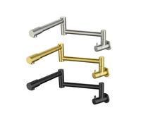 CYBSFKJ Folding into The Wall Faucet 304 Stainless Steel Universal Rotation Faucet Kitchen Concealed Single Cold(Silver)